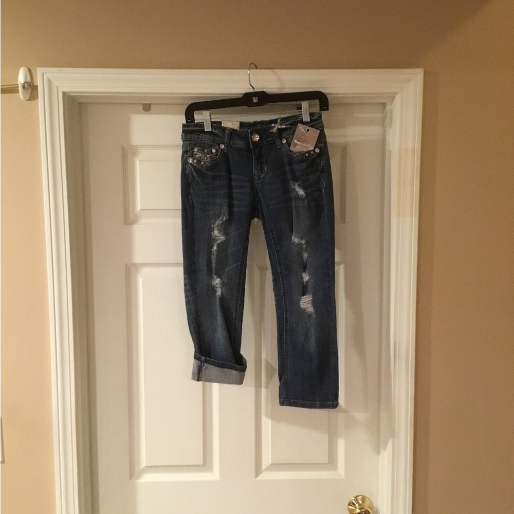 🆕 Grace in LA Blue Relaxed Fit Jeans Distressed